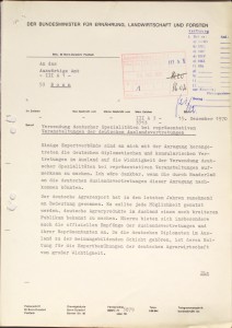 Bundeslandwirtschaftsministerium an Auswärtiges Amt, Seite 1 (PA AA, B 52, Bd. 162).